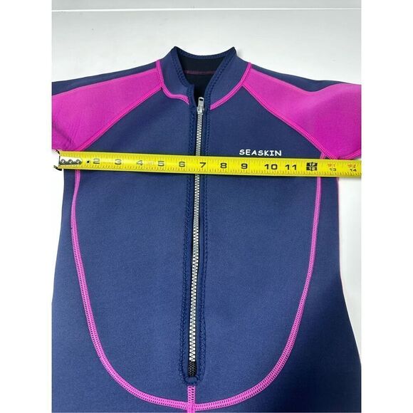 Seaskin Kids Wetsuit 2mm Shorty Diving Suit Navy/Pink Size 8 - Picture 4 of 10